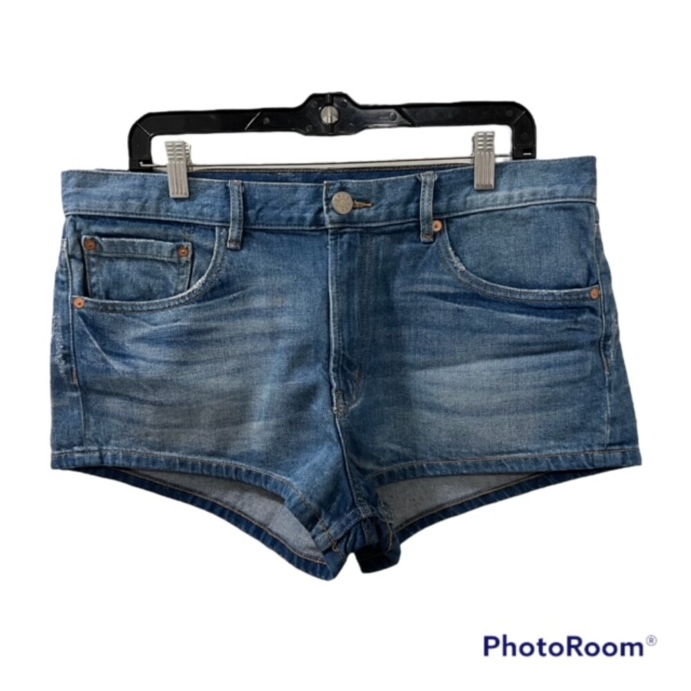 BDG Urban Outfitters Womens Blue Denim Dolphin Shorts Mid Rise W35 Cotton
